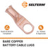 SELTERM 25pcs 6 AWG 5/16" Stud Battery Lugs, Heavy Duty Copper Wire Ring Terminals, UL Bare Copper Connectors