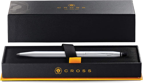 Cross Click Refillable Ballpoint Pen - Medium Point, Black Ink, Chrome - Everyday Gift Box