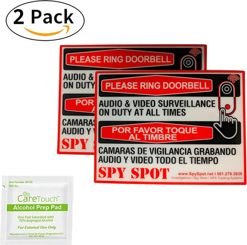 Nest Ring the Bell Stickers - Set of 2 Vinyl Decals for Audio & Video Surveillance Doorbell