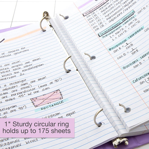 BAZIC 3 Ring Binder, 1" Economy View Organizer, Pastel Blue Color, Round Ring, Holds 175 Sheets for School Office Home