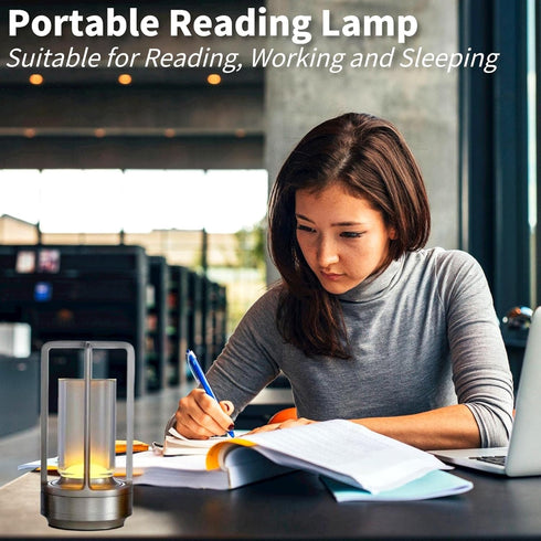 Dimmer Cordless Restaurant Table Lamp, Battery Powered Rechargeable Desk Lamp with Touch Portable LED Nightstand Night