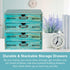Turquoise 2-Tier Drawer Unit, European Country Style Desk Organizer Box with Label Holder for Countertop