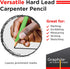 GRAPHITE Hard Lead Carpenter Pencil #2, Industrial Pencil for Wood Working Tools Marking - Pack of 12 PCS
