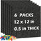 DOLLAR BOSS Felt Cork Board Tiles - 6 Packs 12" x 12" Self Adhesive Bulletin Board with 60 Pushpins