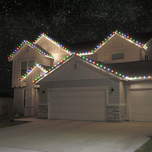 C7 Bulbs 2 Bulb Set 25 Holiday Lighting Outlet Faceted Christmas Lights | Sun Warm White LED Light Holiday Decoration |