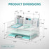 SUPEASY 3 Tier Desk Organizer - White Mesh Paper/File Organizer with Handle & 3 Pen Holders for Office Supplies