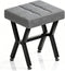 PROXRACER Small Square Foot Stools Ottoman with X-Shaped Metal Legs, Upholstered Tufted