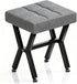 PROXRACER Small Square Foot Stools Ottoman with X-Shaped Metal Legs, Upholstered Tufted