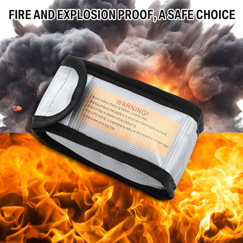 Aliceset 8 125 mm Pcs Lipo Battery Bag Lithium Battery Storage, Fireproof and Explosion Proof Bags Guard Safe Pouches