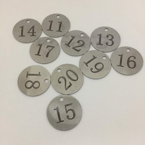StayMax Metal Round Numbered Tags, Key Tags ID Tags 1.18 Inches (1-25)