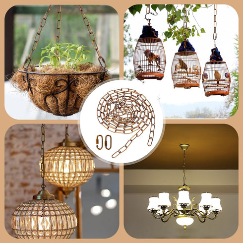 12 50LB, Canomo feet Pendant Light Fixture Chain Adjustable Lighting Hanging Chain with Connection Locks