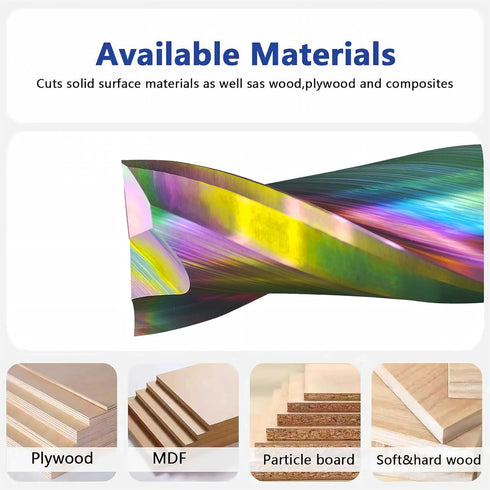 HIEMTE 1/4 1/4 inch 1 inch HEME Shank Up Cut Spiral Router Bit Cutting Diameter Cutting Length CNC Router Bits