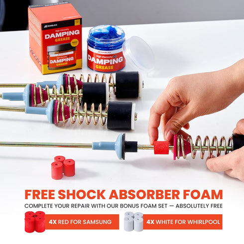 35,000 100g Damping Grease Kit for Washing Machine Suspension Rods with Foam Inserts | High-Viscosity CST Blue