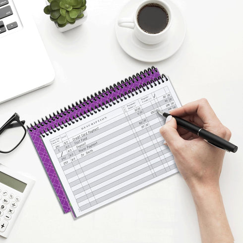 The Superior Register - Simple Account Tracker, Big Checkbook Register, 1 Pack, Purple