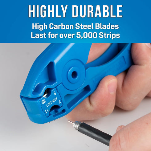 Jonard Tools UST-225 Coaxial Cable Stripper Tool with Blade Stop for Precision Stripping