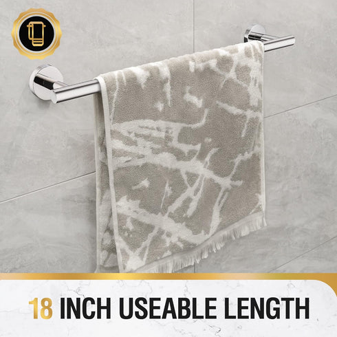 HITSLAM Chrome 19.8 Inch Towel Bar - SUS304 Stainless Steel Bathroom Towel Rack Wall Mounted, Modern Decor