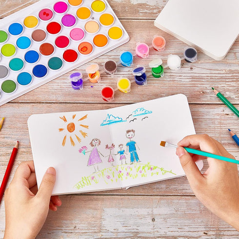 Gueevin 4 Pcs Hardcover Blank Board Book for Kids, Chunky Thick Pages for Sketching, Drawing, Writing, 5 x 5 Inch