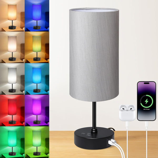 Unicozin 17Inch Table Lamp for Bedroom, Touch Control Bedside Lamp for Reading,