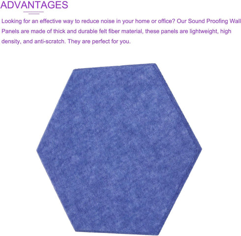 DMiotech 6 Pack 12 Inch X 10 Inch Blue Felt Bulletin Board for Sound Proofing Wall Panels in Home Studio