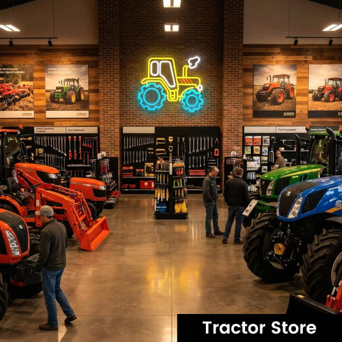 Generic Dimmable Tractor Neon Sign Wall Decor, Cartoon Farm LED Wall Light, USB Powered Neon Lamp, Boys Bedroom
