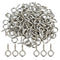 100pcs Small Screw Eye Shape Hanging Screw Hooks, 1" Lag Thread Self-Tapping Eyebolt Ring