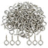 100pcs Small Screw Eye Shape Hanging Screw Hooks, 1" Lag Thread Self-Tapping Eyebolt Ring