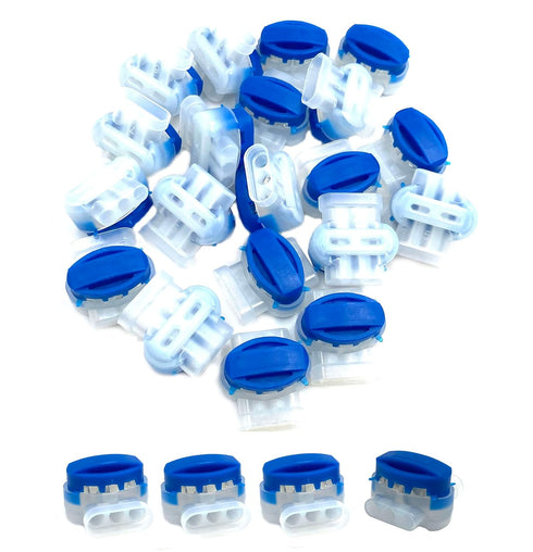 30Pcs Waterproof 3 Way Wire Connectors, Self-Stripping Pigtail Connectors for 22-14 AWG Electrical Cables