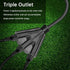 6FT Outdoor Extension Cord with 3 Electrical Power Outlets - 16/3 Durable Black Cable with 3 Prong Grounded Plug for