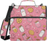 Fisyme Cookies Milk Bottles Pinks Zipper Binder 3 Ring with Zipper and Shoulder