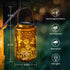 Hummingbird 2 Pack Brizled Solar Lantern Lights, LED Hollow Out Hanging Lantern Lights Outdoor, Warm White Solar Garden
