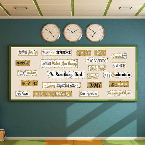 Tenare 22 Pieces Motivational Gallery Bulletin Board Decorations - Positive Sayings Bulletin Board Borders for Classroom