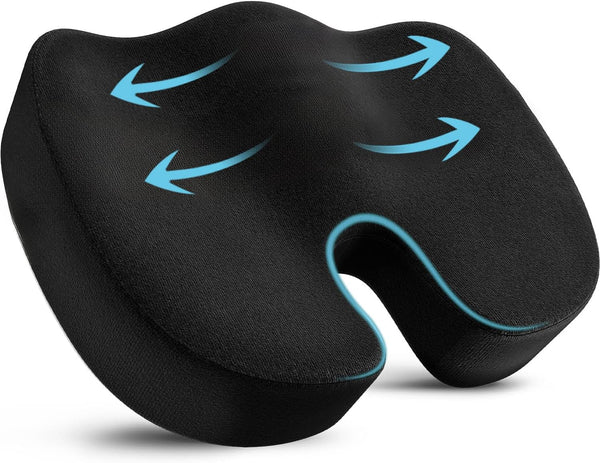 Memory Foam Seat Cushion Coccyx Orthopedic Cushion for Chair, Car, Office, Home