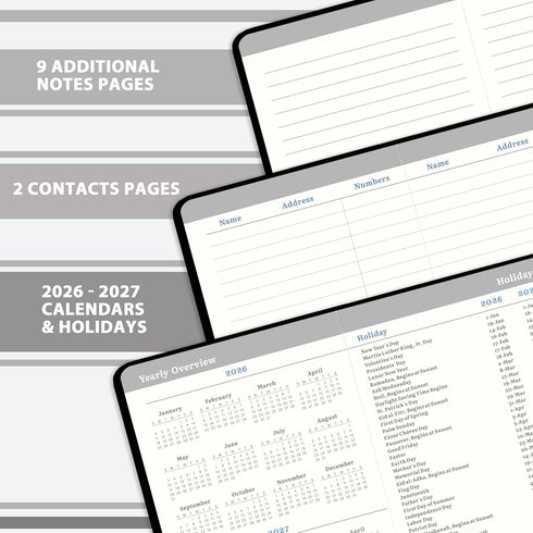 Pocket Planner 2026, Jan - Dec 2026, Weekly & Monthly Calendar, 6.3''×3.8'', Pen Loop, Back Pocket, Elastic Closure