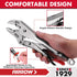 3-Piece Set 6.5" 7" 10" Arrow Locking Pliers - Long Nose and & Curved Jaw Locking Pliers, CR-MO Steel Construction