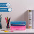 Sooez 3 Pack Large Capacity Hard Pencil Case, Plastic Crayon Pencil Boxes with Snap-tight Lid, Clear Storage Box Craft