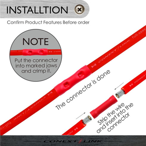 Conext Link BCV4-25 Vinyl Butt Connector 25 Pack (Yellow 4 Gauge)