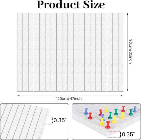 Large Cork Board 47"x47" - 16 Pack Felt Wall Tiles with 120 Push Pins, Safe Removable Adhesive Tabs for Office Decor