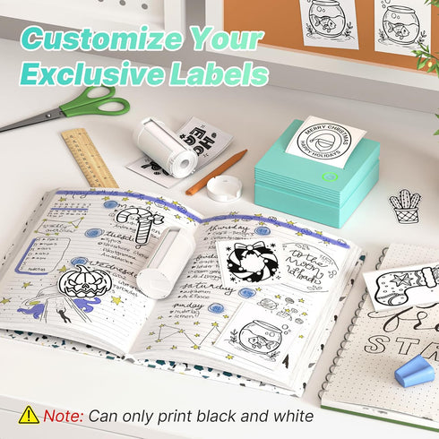 54mmx3.2m PM290 3 Genuine Self-Adhesive Thermal Printer Stickers, Sticker Paper, Compatible with Mini Sticker Printer