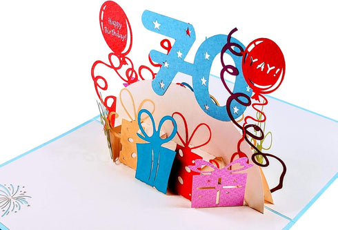 iGifts And Cards Happy 70th Birthday 3D Pop Up Greeting Card, Awesome Gifts for Women Turning Seventy