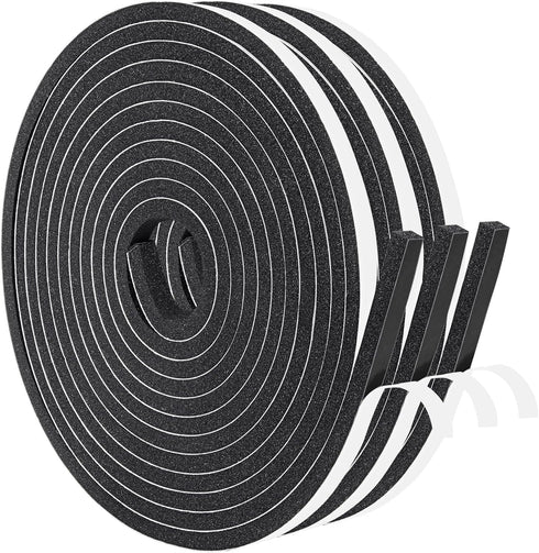 Yotache Foam Tape, 3 Strips 1/4" x 1/4", Weather Stripping for Doors and Windows, 30 Feet Long