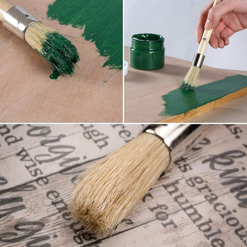Mr. Pen Chalk Paint Brush, 0.7 Inch Round Wax Brush, Chalk Paint Brushes for Furniture, Wax Brush Set