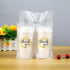 YHNTGB 200 Packaging 11 11.8 Inch Pcs Handle Drinking Poly Bags Double Cup Clear Plastic Carriers Take Out Delivery