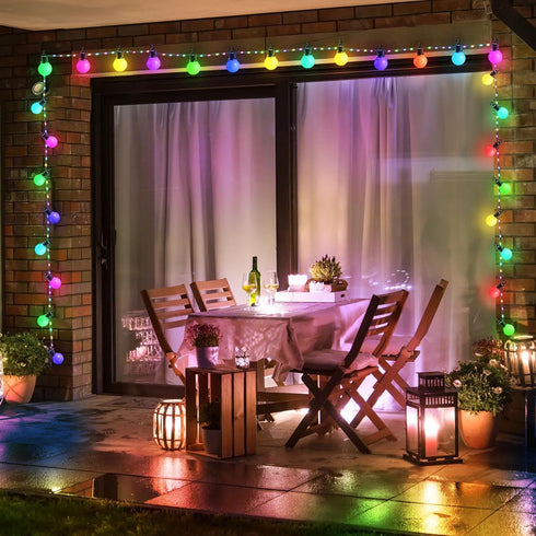 41ft 100 20*G40 Bulbs IP65 ALOVECO LED String Lights Outdoor Indoor USB Plug RGB Color Changing String Lights