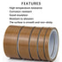 Hoerev 5mil x 1/2 x 33 Yards Glass Cloth Coated PTFE Adhesive Tape for Non-Stick Surface, 3D Printing