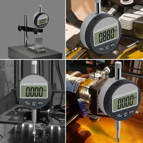 Neoteck Digital Dial Indicator 0.5 inch/12.7mm, High Resolution 0.00005 inch/0.001mm, Probe Test Gauge