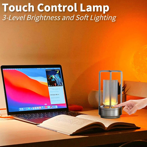 Dimmer Cordless Restaurant Table Lamp, Battery Powered Rechargeable Desk Lamp with Touch Portable LED Nightstand Night