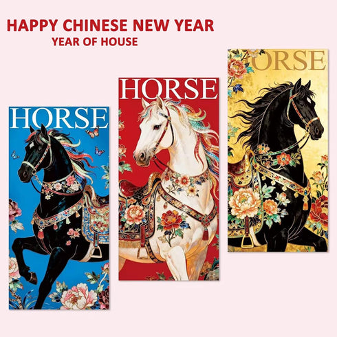 Elevizzle 6pcs 2026 6 Red Envelopes for Chinese New Year, Lucky Money Hong Bao Pockets, Spring Festival Lunar New Year