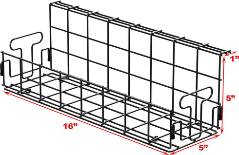 SHW Under Desk Cable Management Wire Tray Organizer - Set of 2