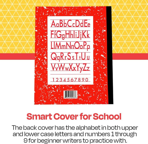 School Smart Skip-A-Line Composition Books, Grade 3, 50 Sheets, Red