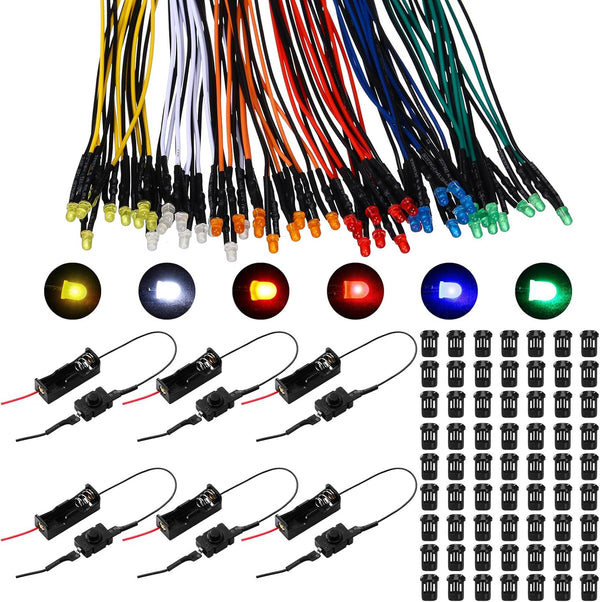 Saysurey 126 Pcs 12v LED Lights Kit, 60 Pre Wired LED Light Emitting